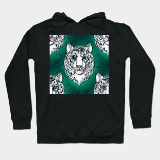 Continuous Line White Tiger Portrait. 2022 New Year Symbol by Chinese Horoscope Hoodie